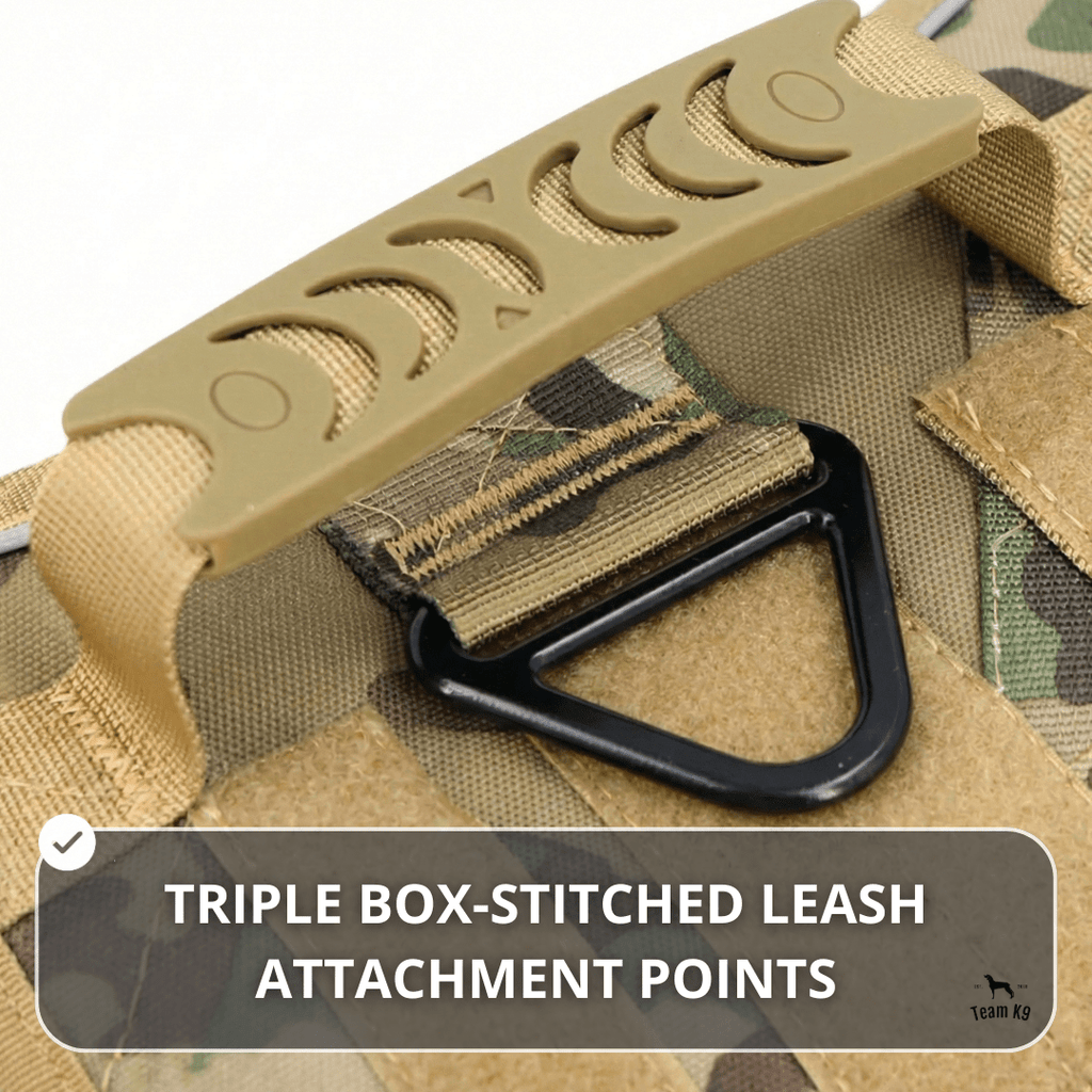 10-In-1 Tactical K9 Harness System - Full Set Dog Harness Bundle (Includes: Tactical No-Pull Dog Harness + Bungee Leash + Collar + MOLLE Pouches + First Aid Kit + 12 Hook & Loop Patches + Dog Goggles + Safety Belt + Travel Water Bowl + Dog Waste Bags)
