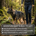 10-In-1 Tactical K9 Harness System - Full Set Dog Harness Bundle (Includes: Tactical No-Pull Dog Harness + Bungee Leash + Collar + MOLLE Pouches + First Aid Kit + 12 Hook & Loop Patches + Dog Goggles + Safety Belt + Travel Water Bowl + Dog Waste Bags)