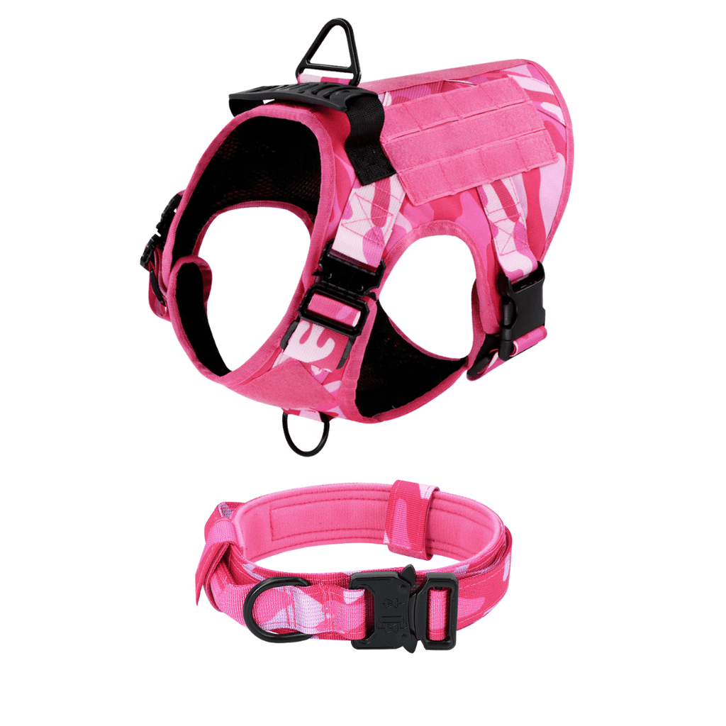 Classic Heavy-Duty Tactical No-Pull Team K9™ Dog Harness With Front & Back D-Rings, Quick-Release Metal-Buckles, Hook & Loop Panels, & Top Handle