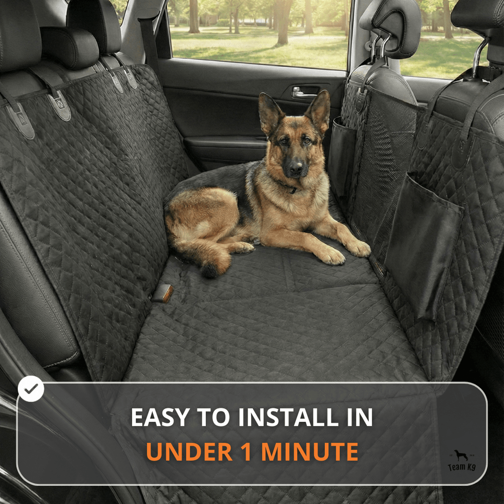 NEW Waterproof Hard Bottom Car & Truck Seat Foldable Hammock Cover With Storage Pockets, Side Flaps, Headrest Straps, Seat Anchors, & Mesh Window (+FREE SAFETY BELT!)