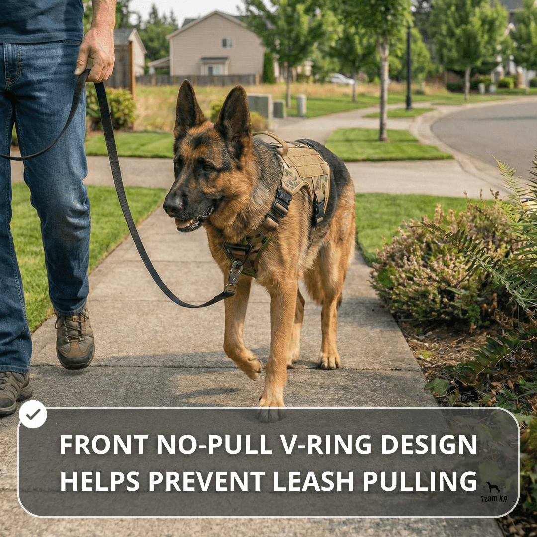 10-In-1 Tactical K9 Harness System - Full Set Dog Harness Bundle (Includes: Tactical No-Pull Dog Harness + Bungee Leash + Collar + MOLLE Pouches + First Aid Kit + 12 Hook & Loop Patches + Dog Goggles + Safety Belt + Travel Water Bowl + Dog Waste Bags)