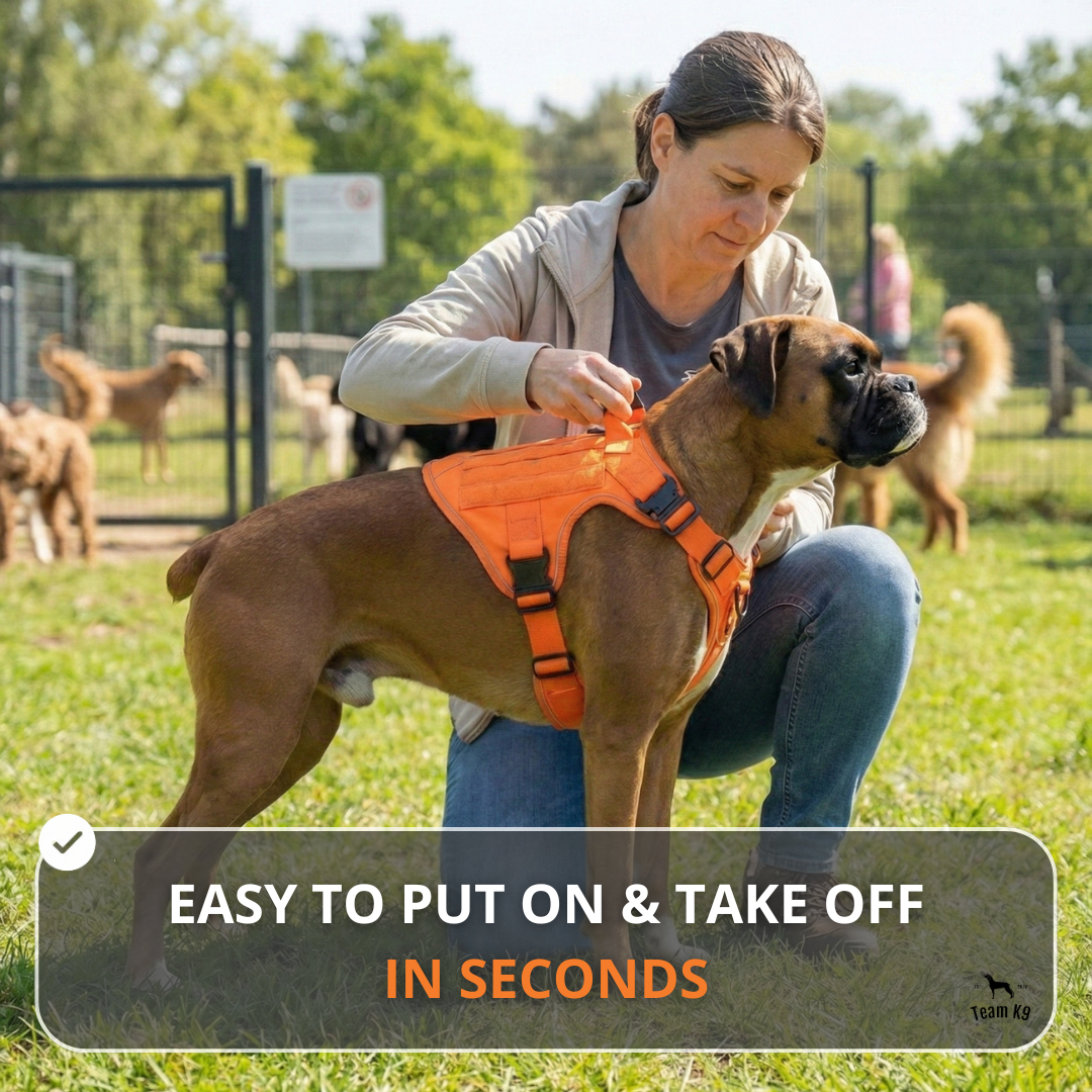 10-In-1 Tactical K9 Harness System - Full Set Dog Harness Bundle (Includes: Tactical No-Pull Dog Harness + Bungee Leash + Collar + MOLLE Pouches + First Aid Kit + 12 Hook & Loop Patches + Dog Goggles + Safety Belt + Travel Water Bowl + Dog Waste Bags)