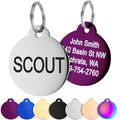 Round Pet ID Tag in Stainless Steel