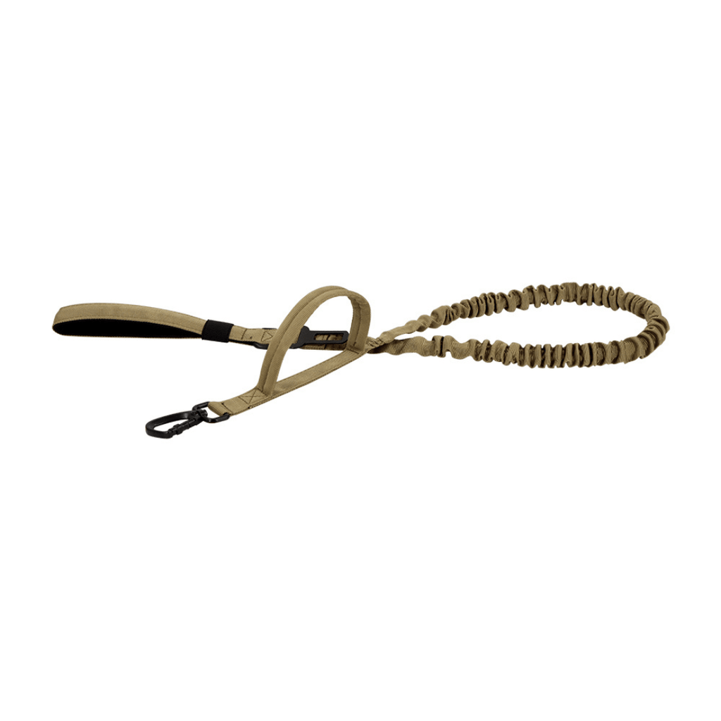 Heavy-Duty Double-Handle Tactical Bungee K9 Dog Leash with Padded Handles, Seatbelt Attachment, & Reinforced Swivel Clip