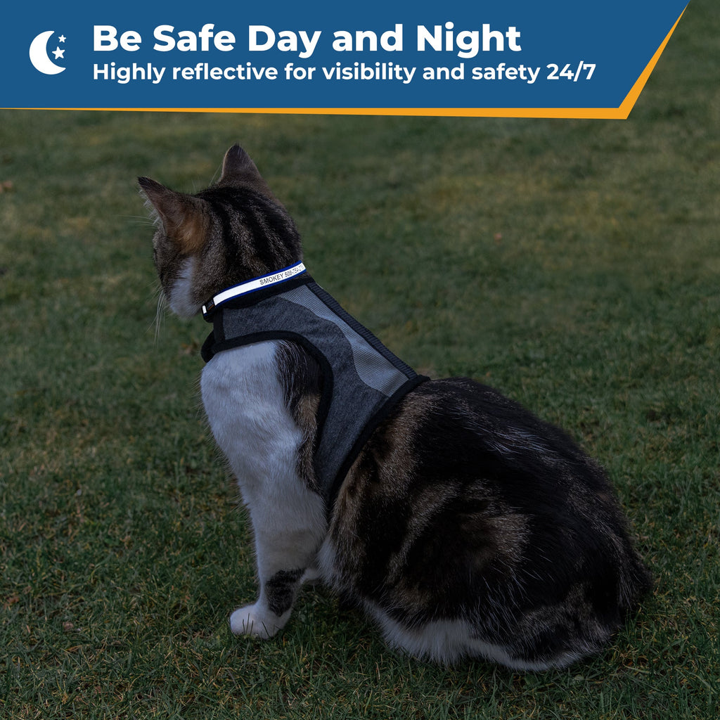Personalized Engraved Reflective Cat Collar with Breakaway Buckle