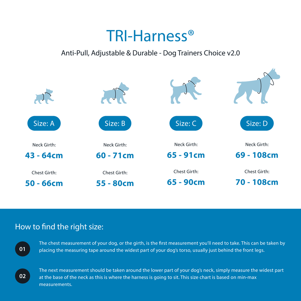 Training Anti Pull TRI-Harness® | M-XL Breeds - Black