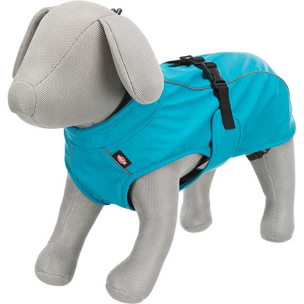 Vimy & DryDogs Lightweight Waterproof Raincoat with Harness Hole Zip