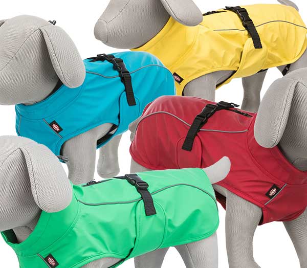 Vimy & DryDogs Lightweight Waterproof Raincoat with Harness Hole Zip