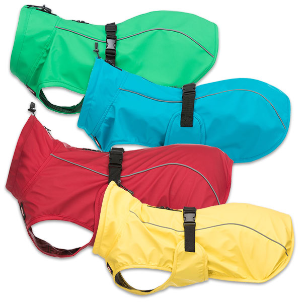 Vimy & DryDogs Lightweight Waterproof Raincoat with Harness Hole Zip