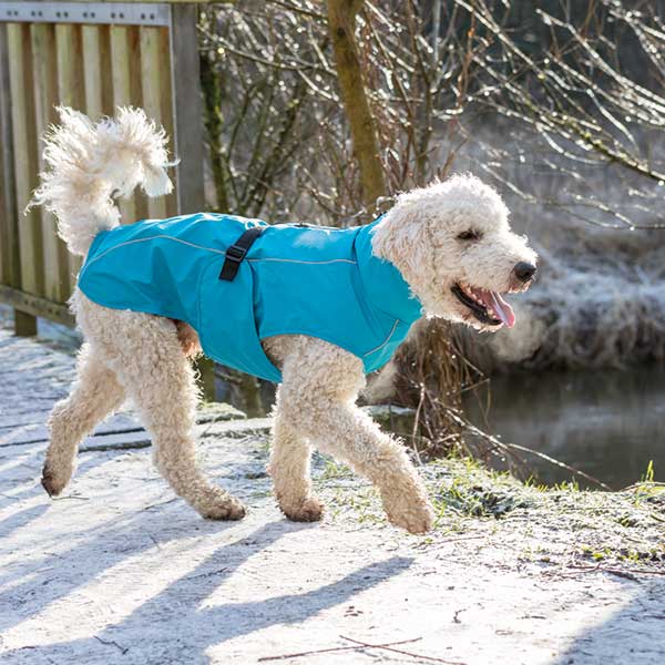 Vimy & DryDogs Lightweight Waterproof Raincoat with Harness Hole Zip