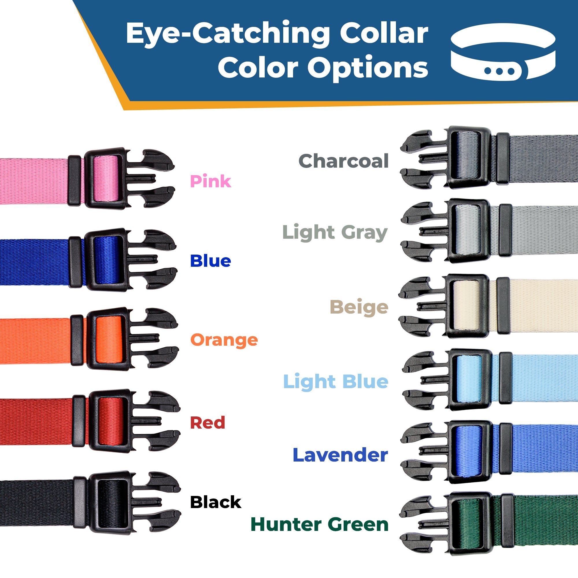 Embroidered Personalized Dog Collar with Quick Release Buckle
