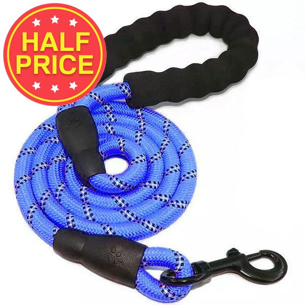 Rope Dog Leads with Reflective Detailing & Foam Handle