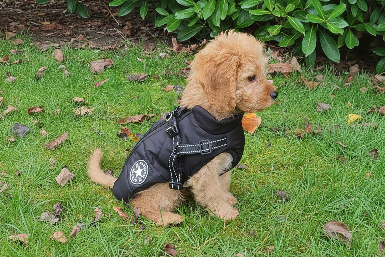 Wintro Quilted Waterproof Dog Coat - Built-In Harness - Fleece Lined - Reflective - 10 Sizes 8 Colors