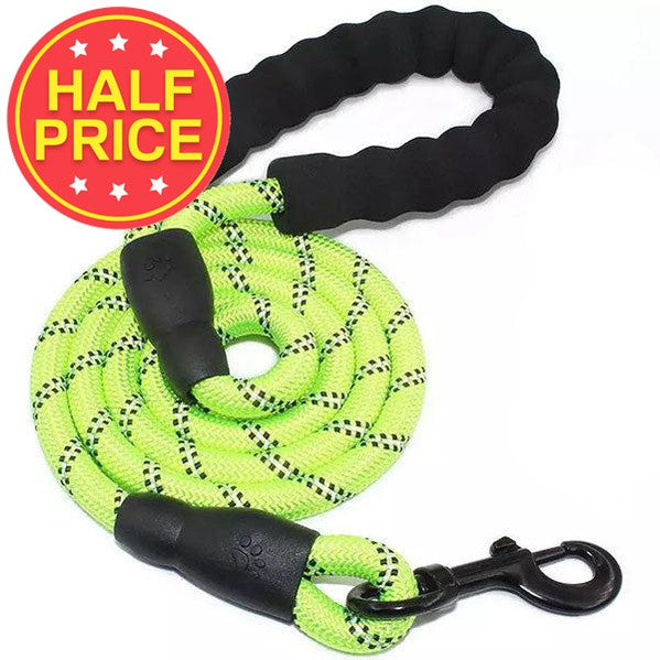 Rope Dog Leads with Reflective Detailing & Foam Handle