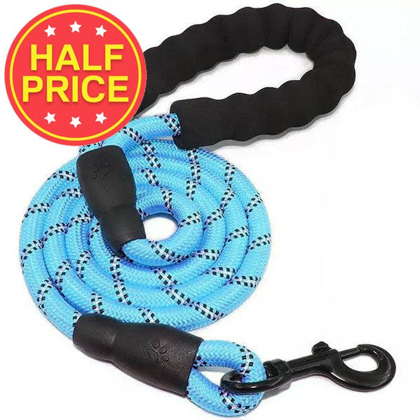 Rope Dog Leads with Reflective Detailing & Foam Handle