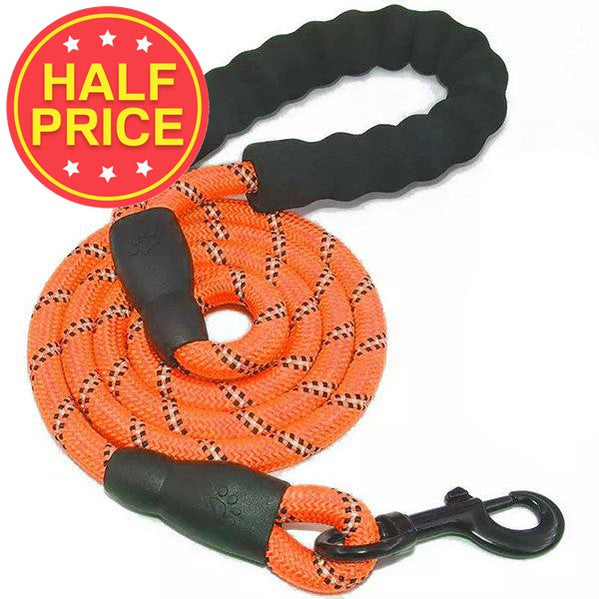 Rope Dog Leads with Reflective Detailing & Foam Handle
