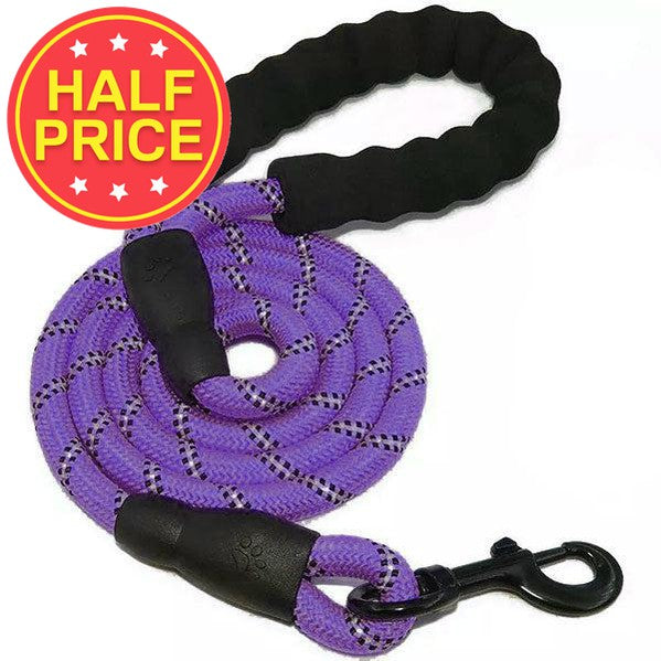 Rope Dog Leads with Reflective Detailing & Foam Handle