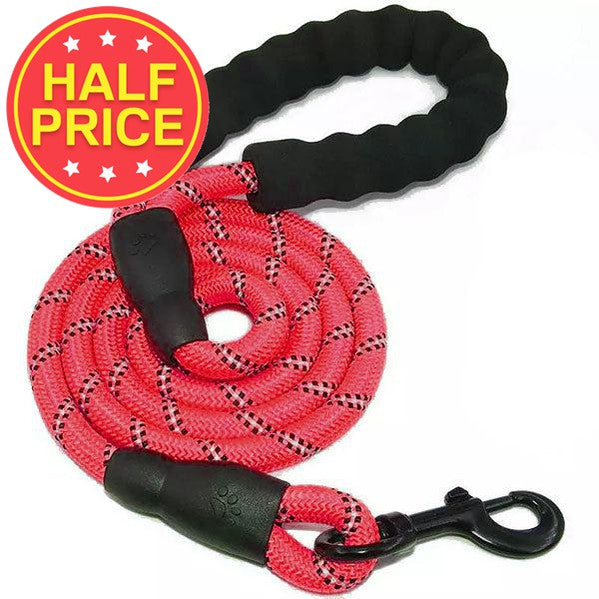 Rope Dog Leads with Reflective Detailing & Foam Handle